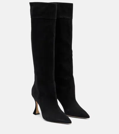 Manolo Blahnik Miralone 90 Suede Knee-high Boots