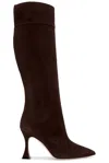 Manolo Blahnik Miralonepla 90 Boot In Brown