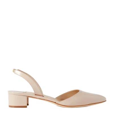 Manolo Blahnik Aspro 30 Patent-leather Pumps In Cream