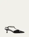 Manolo Blahnik Turgimod 50 Cutout Leather And Suede Slingback Pumps In Black