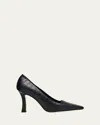Manolo Blahnik Moira Croc-embossed Leather Pumps In Black