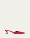 Manolo Blahnik Moiramu Croc-embossed Leather Mules In Red