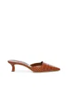 Manolo Blahnik Crocodile-embossed Mules In Brown