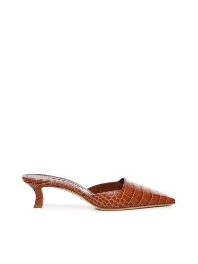 MANOLO BLAHNIK MOIRAMU LEATHER MULES
