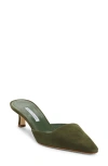 Manolo Blahnik Moiramu Pointed Toe Kitten Heel Mule