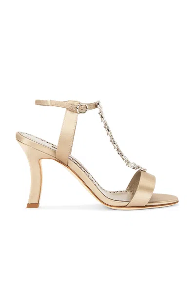 Manolo Blahnik Molasan 90 Sandal In Brown