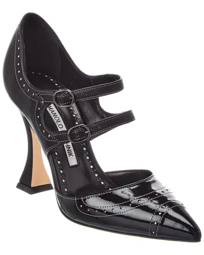Manolo Blahnik Monzubo 105 Leather Pump In Black