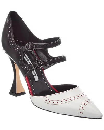 Manolo Blahnik Monzubo 105 Leather Pump In Multi
