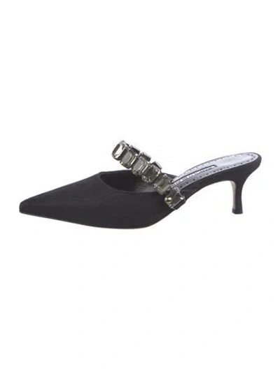 Pre-owned Manolo Blahnik Mules In Black