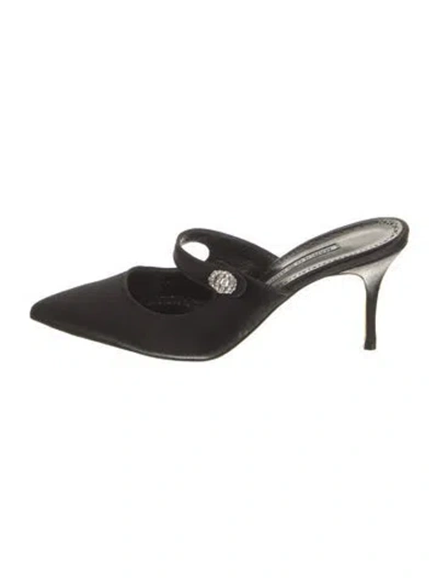 Pre-owned Manolo Blahnik Mules In Black
