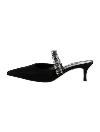 Pre-owned Manolo Blahnik Mules In Black