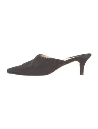 Pre-owned Manolo Blahnik Mules In Gray