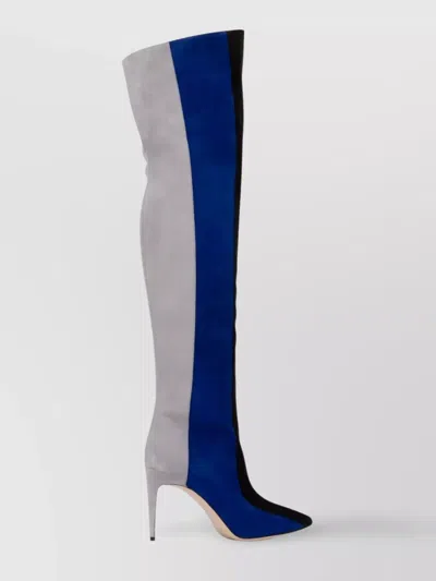 MANOLO BLAHNIK MULTICOLOR SUEDE CHICUYUHI BOOTS