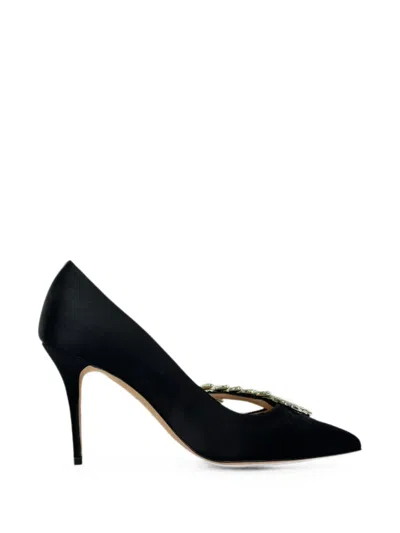 Pre-owned Manolo Blahnik Nadira Embellished Pumps In Black
