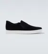 Manolo Blahnik Nadores Suede Slip-on Sneakers In Blue