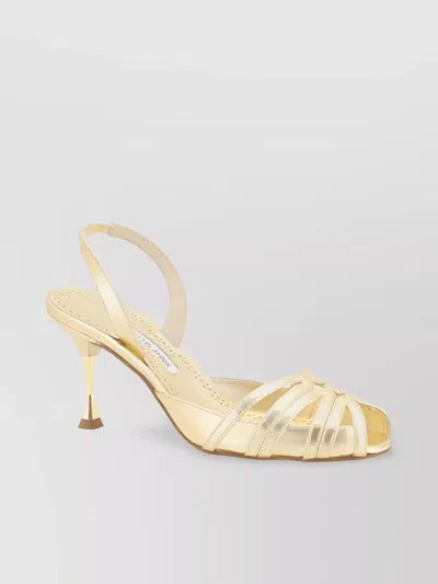 MANOLO BLAHNIK NAPPA SANDALS WITH CAGED BACK DESIGN