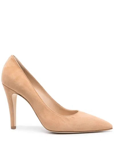 Manolo Blahnik Nelirapla 105mm Suede Pumps In Brown