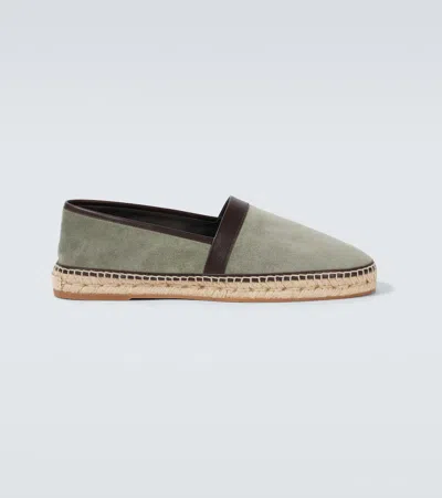 Manolo Blahnik Espadrilles Nerano Aus Veloursleder In Grün