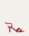 Manolo Blahnik Neusita 90 Satin Sandals In Red