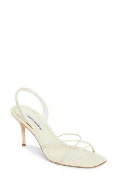Manolo Blahnik Ninfea Slingback Sandal In Ivory