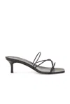 Manolo Blahnik Strappy Leather Kitten-heel Mule Sandals In Black