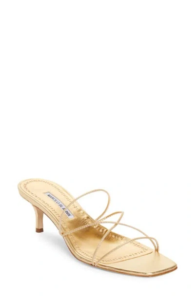 Manolo Blahnik Ninfemu Slide Sandal In Gold