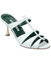Manolo Blahnik Nooramu 70 Leather Sandal In White