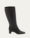 Manolo Blahnik Ofara Knee-high Leather Boots In Black