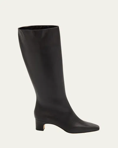 MANOLO BLAHNIK OFARA KNEE-HIGH LEATHER BOOTS