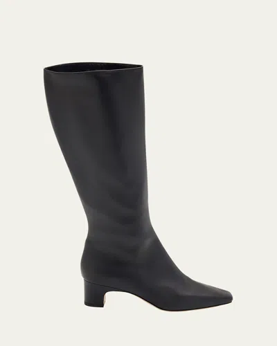 Manolo Blahnik Ofara Knee-high Leather Boots In Blue