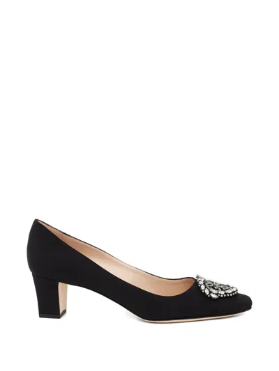 Manolo Blahnik Okkato Embellished Pumps In Black