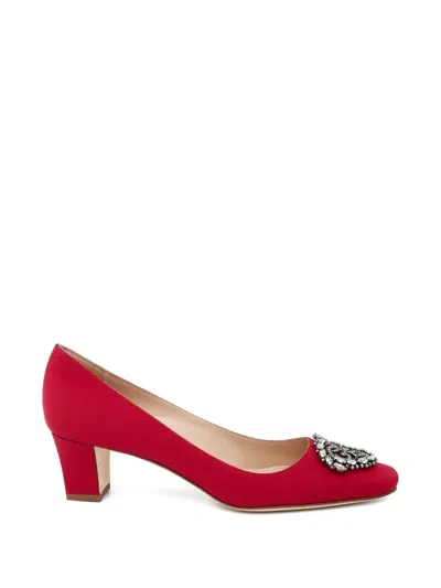 Manolo Blahnik Okkato Embellished Pumps In Red