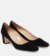 Manolo Blahnik Okkatopla Suede Block-heel Pump In Black