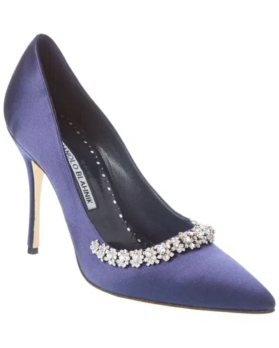 Manolo Blahnik Hangisi 105 Satin Pump In Blue