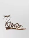 Manolo Blahnik Open Toe Strappy Leather Sandals