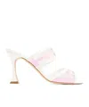 Manolo Blahnik Avespamu 90 Mesh-trimmed Two-tone Patent-leather Mules