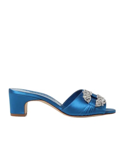 Manolo Blahnik Open-toed High-heeled Sandals In Blue