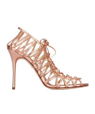 MANOLO BLAHNIK OPEN-TOED HIGH-HEELED SANDALS