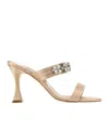 Manolo Blahnik Satin Pesan Mules Strap Embellished In Mnud