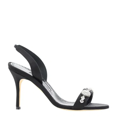 MANOLO BLAHNIK OPEN-TOED HIGH-HEELED SANDALS