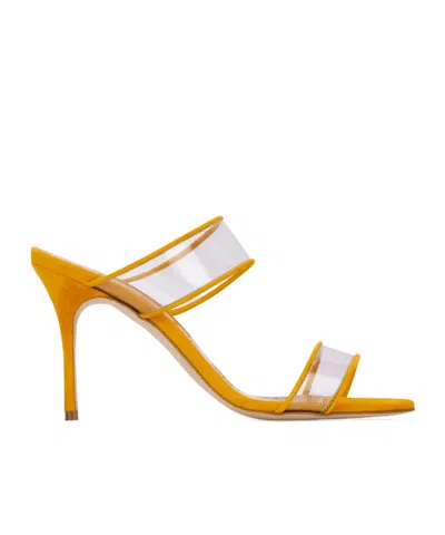 Manolo Blahnik Open-toed High-heeled Sandals In Orange
