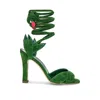 Manolo Blahnik Ossie 105mm Suede Lace-up Sandals