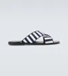 Manolo Blahnik Otawi Striped Canvas Sandals In White