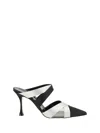 Manolo Blahnik Oyounak Pointed Toe Mules In Blck/mgry