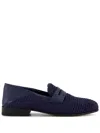 Manolo Blahnik Padstow Woven-raffia Loafers In Blue