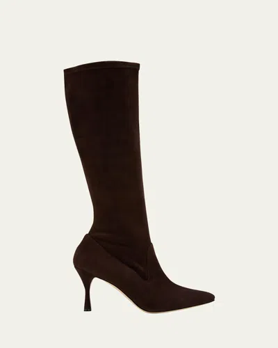 Manolo Blahnik Brown Oculara Tall Boots In Dbrw(2011)