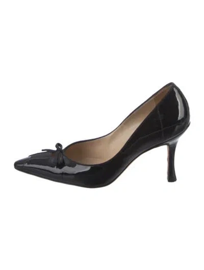 Pre-owned Manolo Blahnik Patent Leather Pumps In Black
