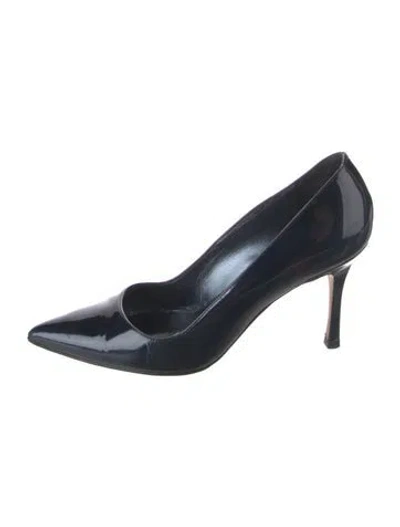 Pre-owned Manolo Blahnik Patent Leather Pumps In Blue