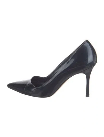 Pre-owned Manolo Blahnik Patent Leather Pumps In Blue