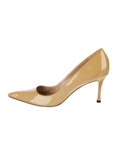 Pre-owned Manolo Blahnik Patent Leather Pumps In Neutral